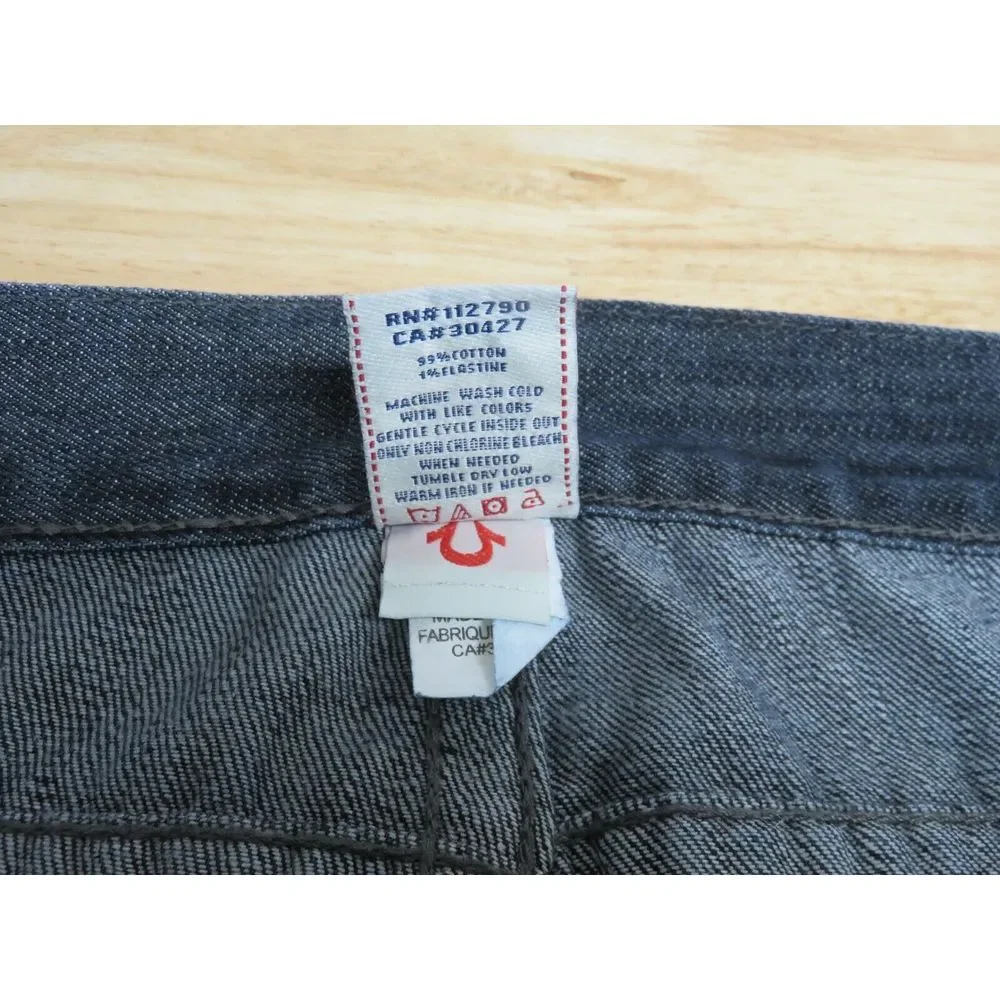 Mens‎ True Religion Jeans Dark Blue Size 38 Cotton USA Rainbow Billy Flap Pocket
